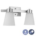 Prominence Home Fairendale, Two Light Brushed Nickel Bathroom Vanity Light with Frosted Glass 51568-40